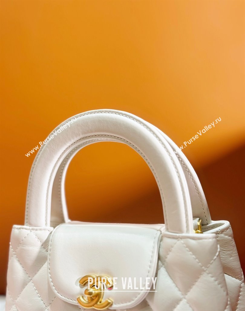 Chanel Shiny Calfskin Mini Shopping Bag AS4416 White 2024 (yezi-240927050)