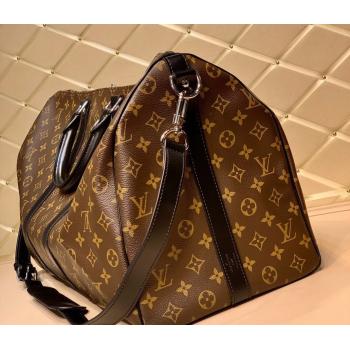 Louis Vuitton Keepall Bandouliere 50 Travel Bag in Monogram Canvas M56713 Brown/Black 2021 (KD-210809053)