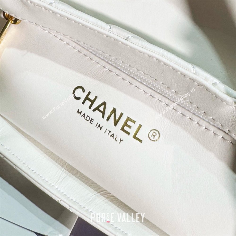 Chanel Shiny Calfskin Mini Shopping Bag AS4416 White 2024 (YEZI-24052101)