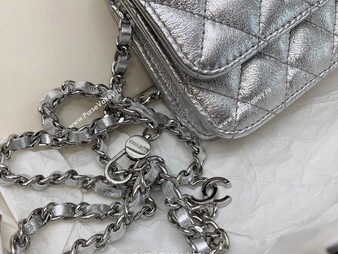 Chanel Grained Calfskin Belt Bag with Crystals Star Silver 2024 (yezi-240116052)