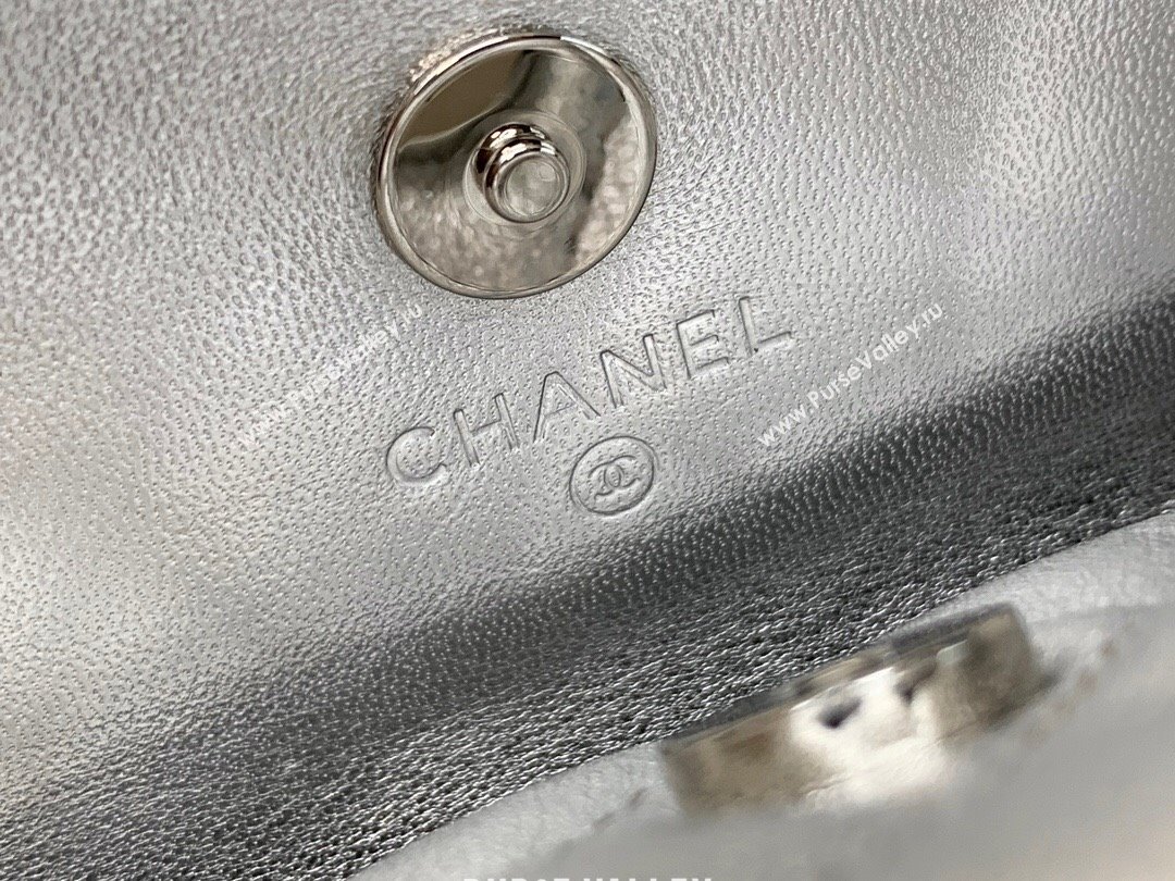 Chanel Grained Calfskin Belt Bag with Crystals Star Silver 2024 (yezi-240116052)