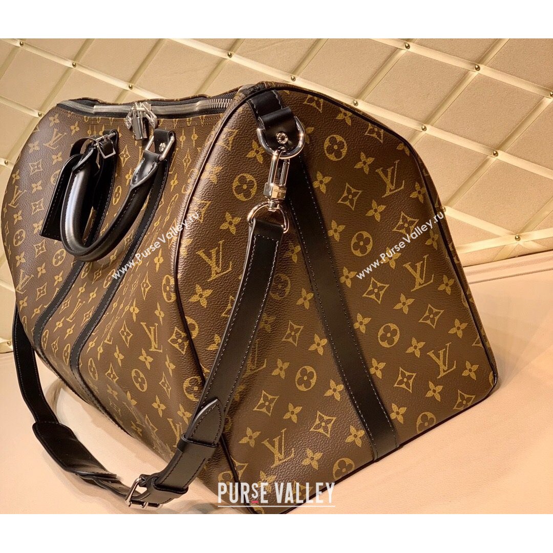 Louis Vuitton Keepall Bandouliere 55 Travel Bag in Monogram Canvas M56714 Brown/Black 2021 (KD-210809054)