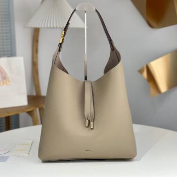 Chloe Marcie Hobo Bag in Shiny Grained Calfskin L765-9 Grey 2024 (DL-24090512)