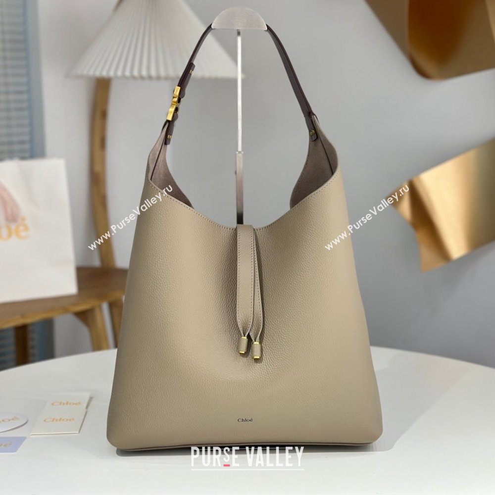 Chloe Marcie Hobo Bag in Shiny Grained Calfskin L765-9 Grey 2024 (DL-24090512)