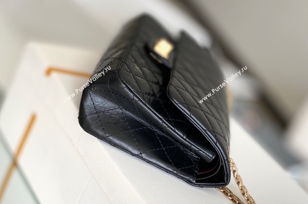 Chanel 2.55 Handbag in Aged Calfskin Gold-Tone Metal Black 2024 Top Quality (MHE-24071601)