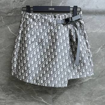 Dior Skort in Grey Dior Oblique Motif D032722 2024 (Q-24032722)