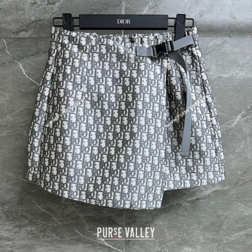 Dior Skort in Grey Dior Oblique Motif D032722 2024 (Q-24032722)