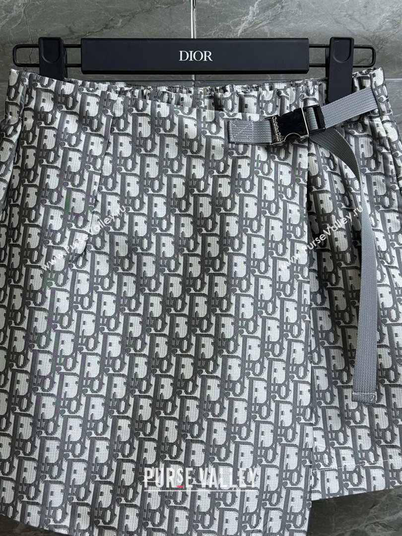 Dior Skort in Grey Dior Oblique Motif D032722 2024 (Q-24032722)