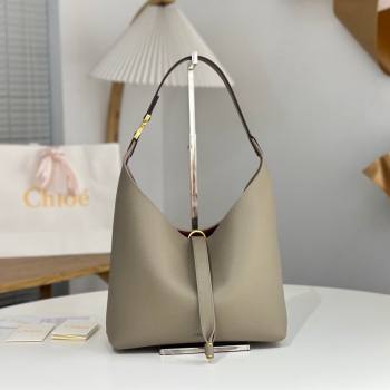 Chloe Small Marcie Hobo Bag in Shiny Grained Calfskin L765-8 Grey 2024 (DL-24090513)