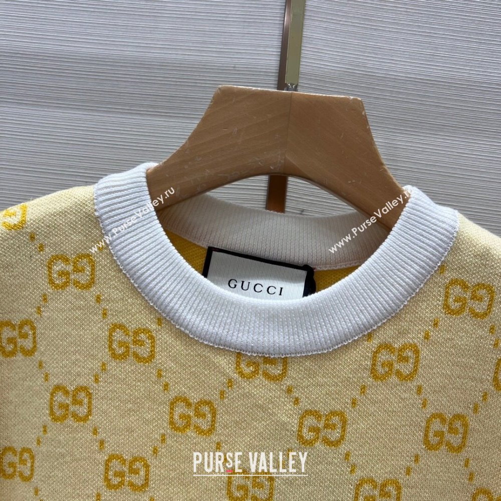 Gucci Wool Short-sleeved Sweater G032723 Yellow 2024 (Q-24032723 )