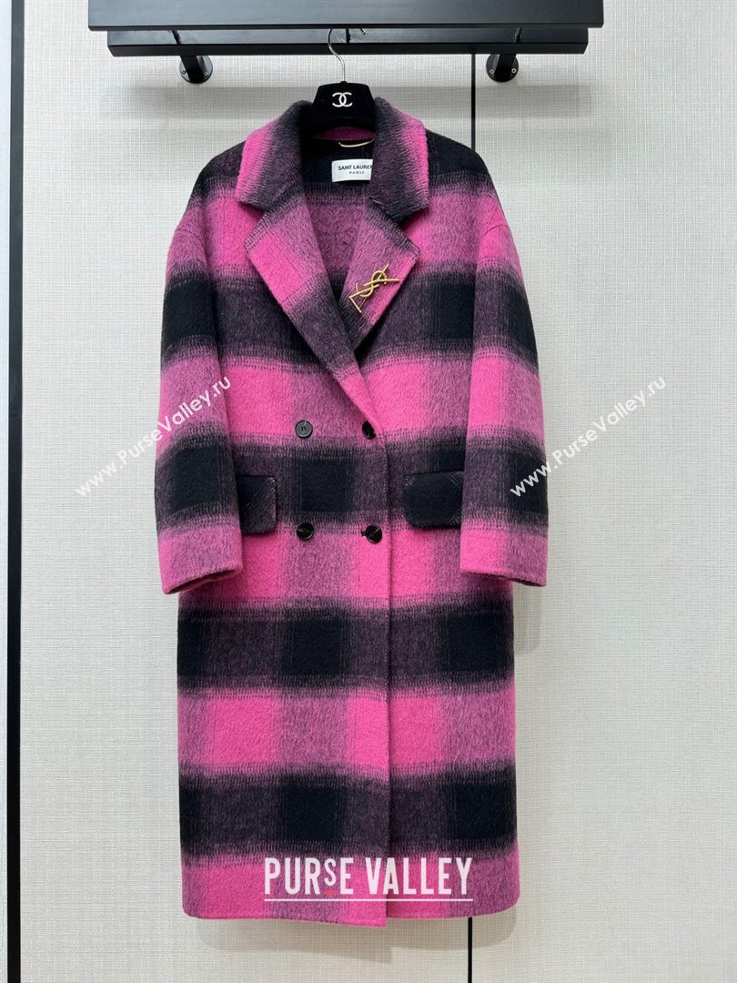 Saint Laurent Wool Coat S111018 Pink 2023 (Q-23111018)