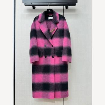 Saint Laurent Wool Coat S111018 Pink 2023 (Q-23111018)