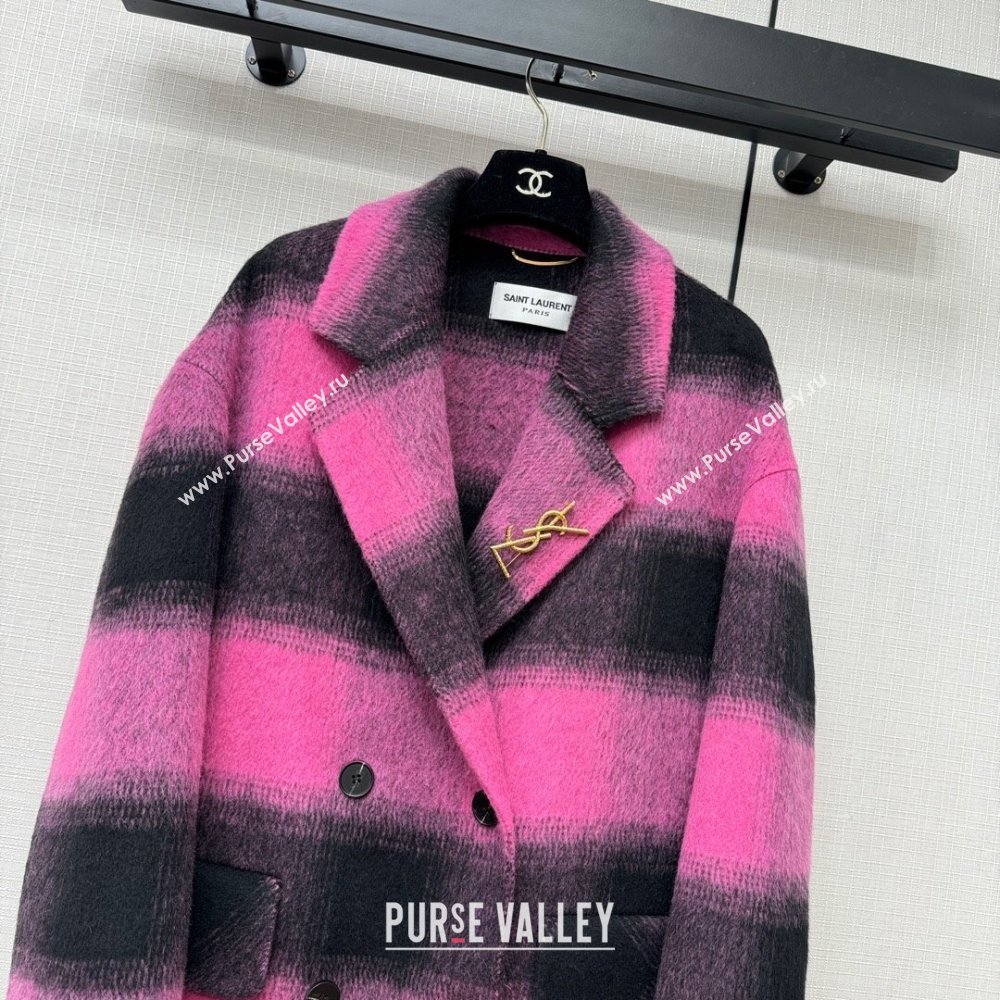 Saint Laurent Wool Coat S111018 Pink 2023 (Q-23111018)