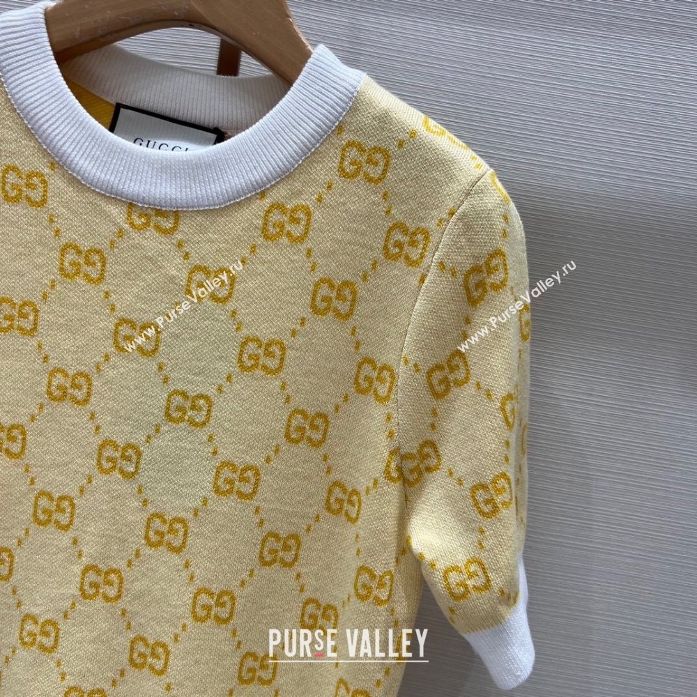 Gucci Wool Short-sleeved Sweater G032723 Yellow 2024 (Q-24032723 )