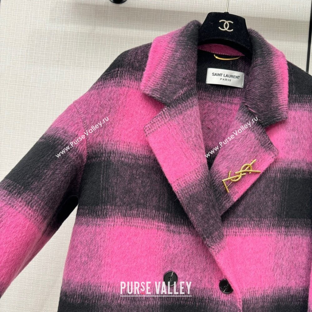 Saint Laurent Wool Coat S111018 Pink 2023 (Q-23111018)