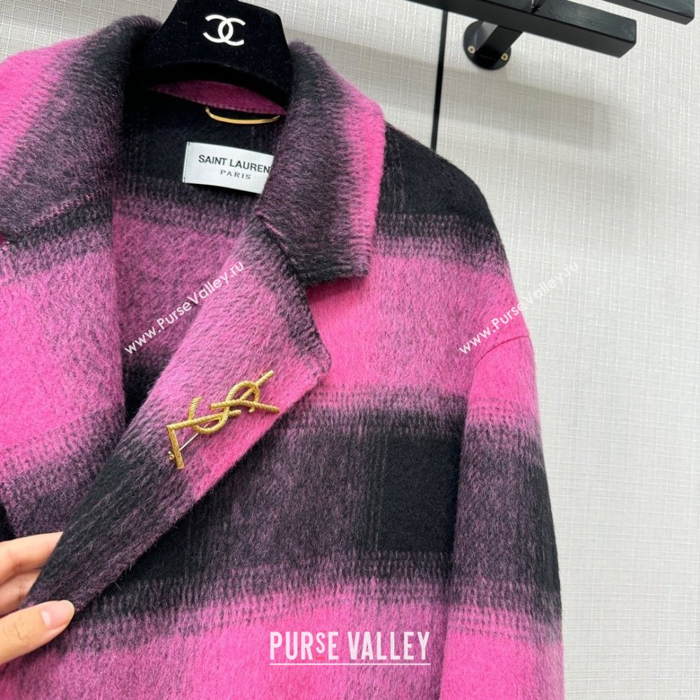 Saint Laurent Wool Coat S111018 Pink 2023 (Q-23111018)