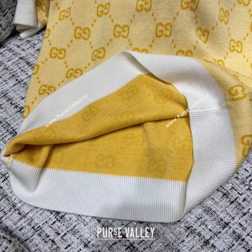 Gucci Wool Short-sleeved Sweater G032723 Yellow 2024 (Q-24032723 )