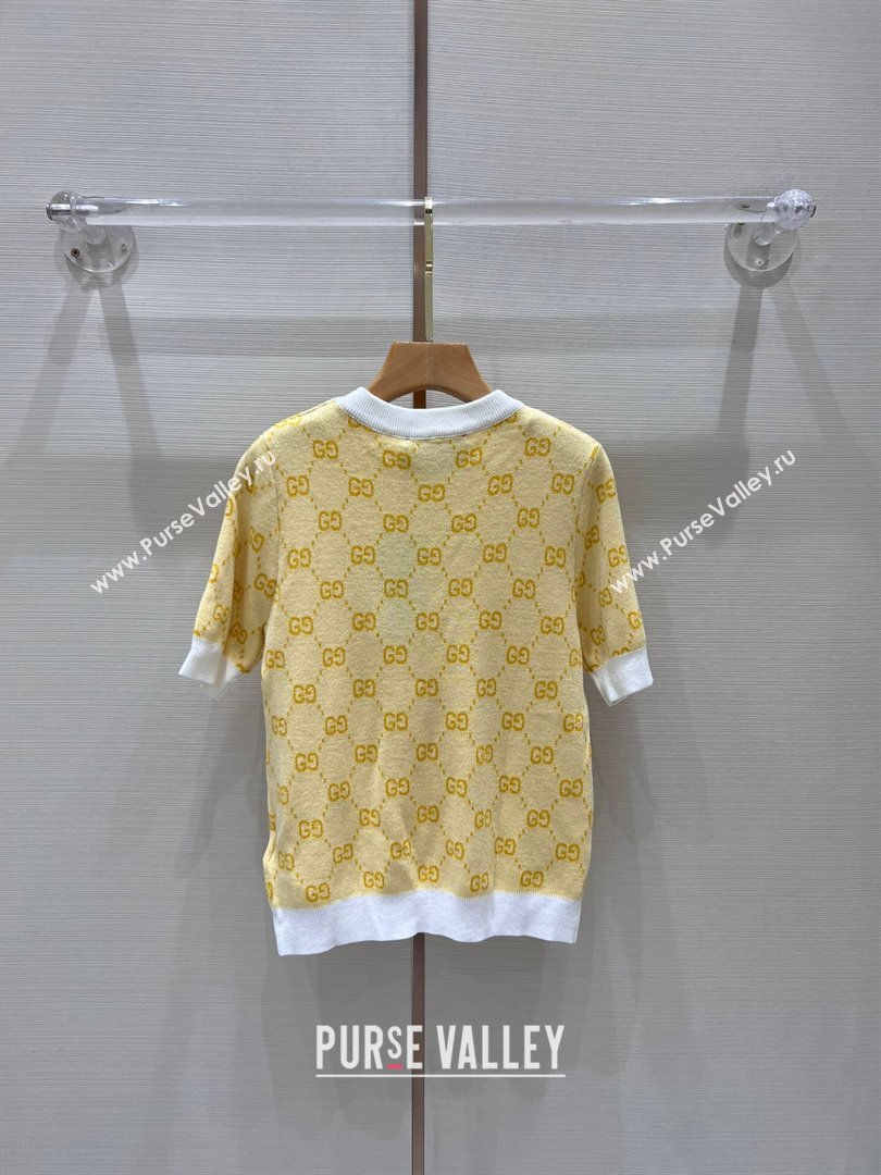 Gucci Wool Short-sleeved Sweater G032723 Yellow 2024 (Q-24032723 )