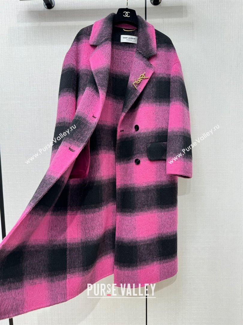 Saint Laurent Wool Coat S111018 Pink 2023 (Q-23111018)