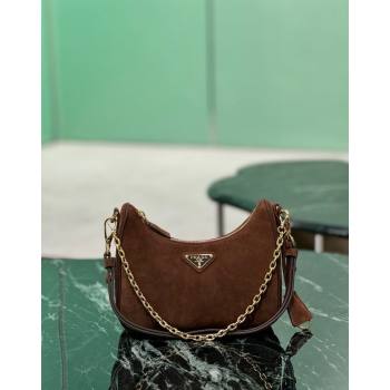 Prada Re-Edition suede mini-bag Cocoa Brown 2024 1BC204 (YZ-240921056)