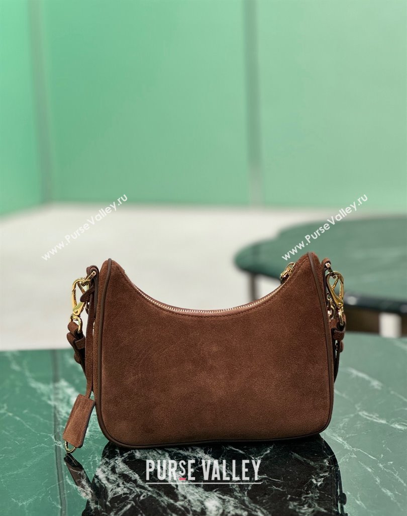 Prada Re-Edition suede mini-bag Cocoa Brown 2024 1BC204 (YZ-240921056)