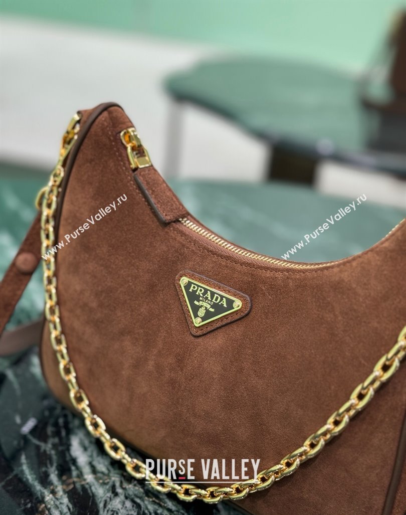 Prada Re-Edition suede mini-bag Cocoa Brown 2024 1BC204 (YZ-240921056)