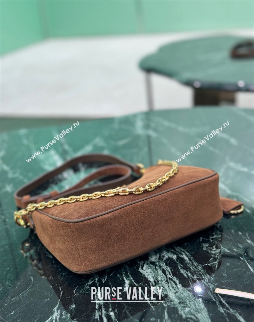 Prada Re-Edition suede mini-bag Cocoa Brown 2024 1BC204 (YZ-240921056)