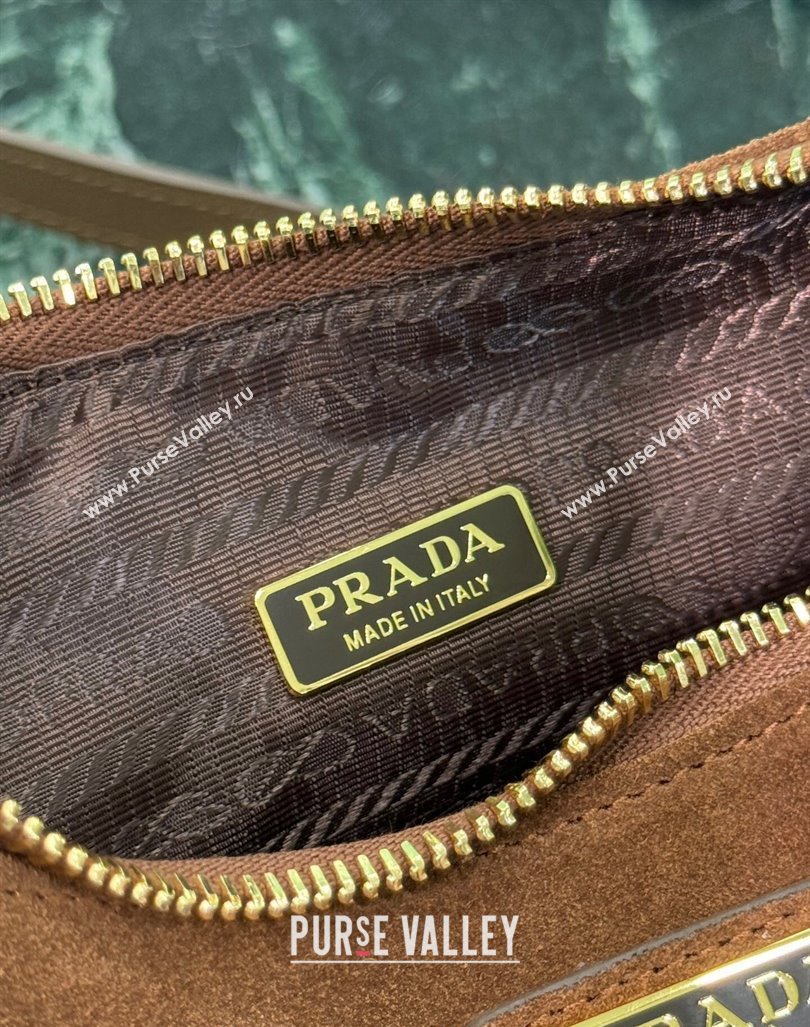 Prada Re-Edition suede mini-bag Cocoa Brown 2024 1BC204 (YZ-240921056)