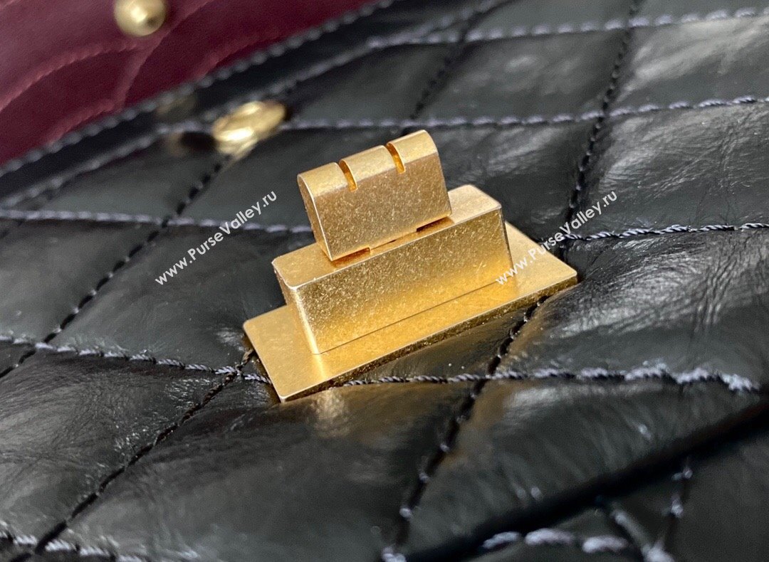 Chanel Large 2.55 Handbag in Aged Calfskin Gold-Tone Metal Black 2024 Top Quality (MHE-24071603)