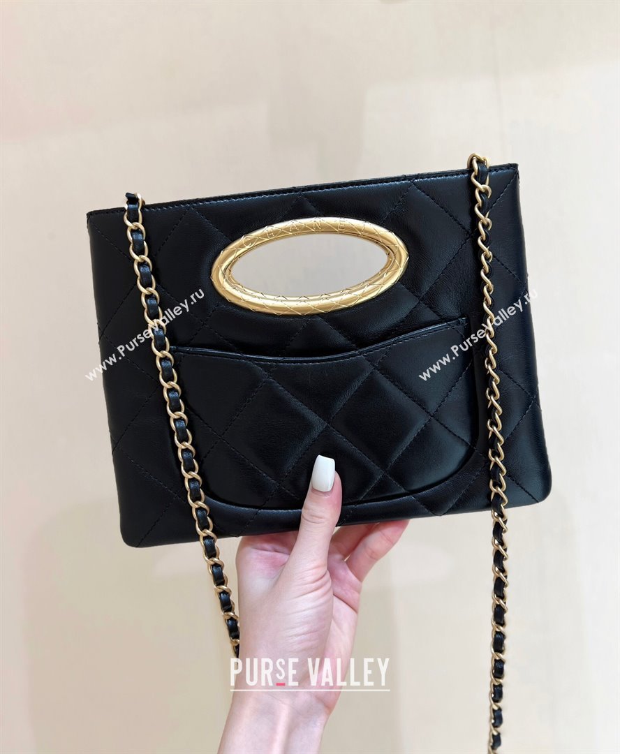 Chanel Lambskin Clutch with Chain Bag AS5038 Black 2024 Top Quality (SHUNY-24102501)