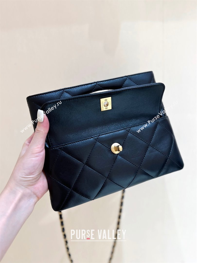 Chanel Lambskin Clutch with Chain Bag AS5038 Black 2024 Top Quality (SHUNY-24102501)