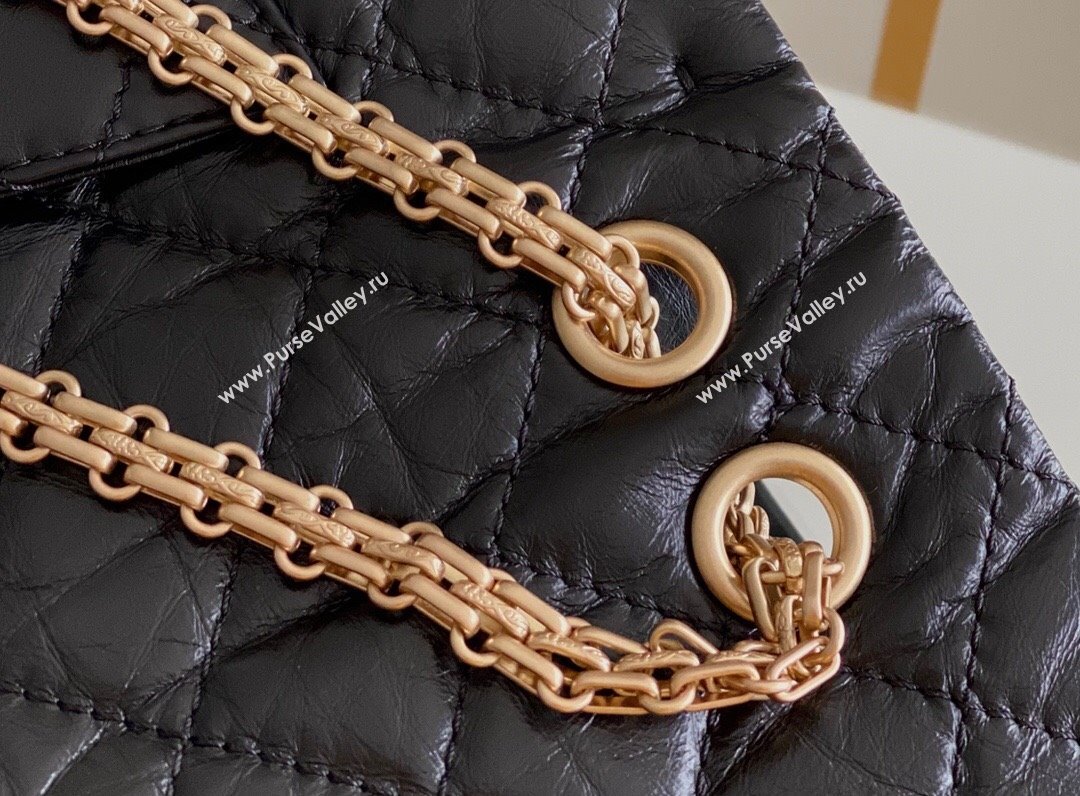 Chanel Large 2.55 Handbag in Aged Calfskin Gold-Tone Metal Black 2024 Top Quality (MHE-24071603)