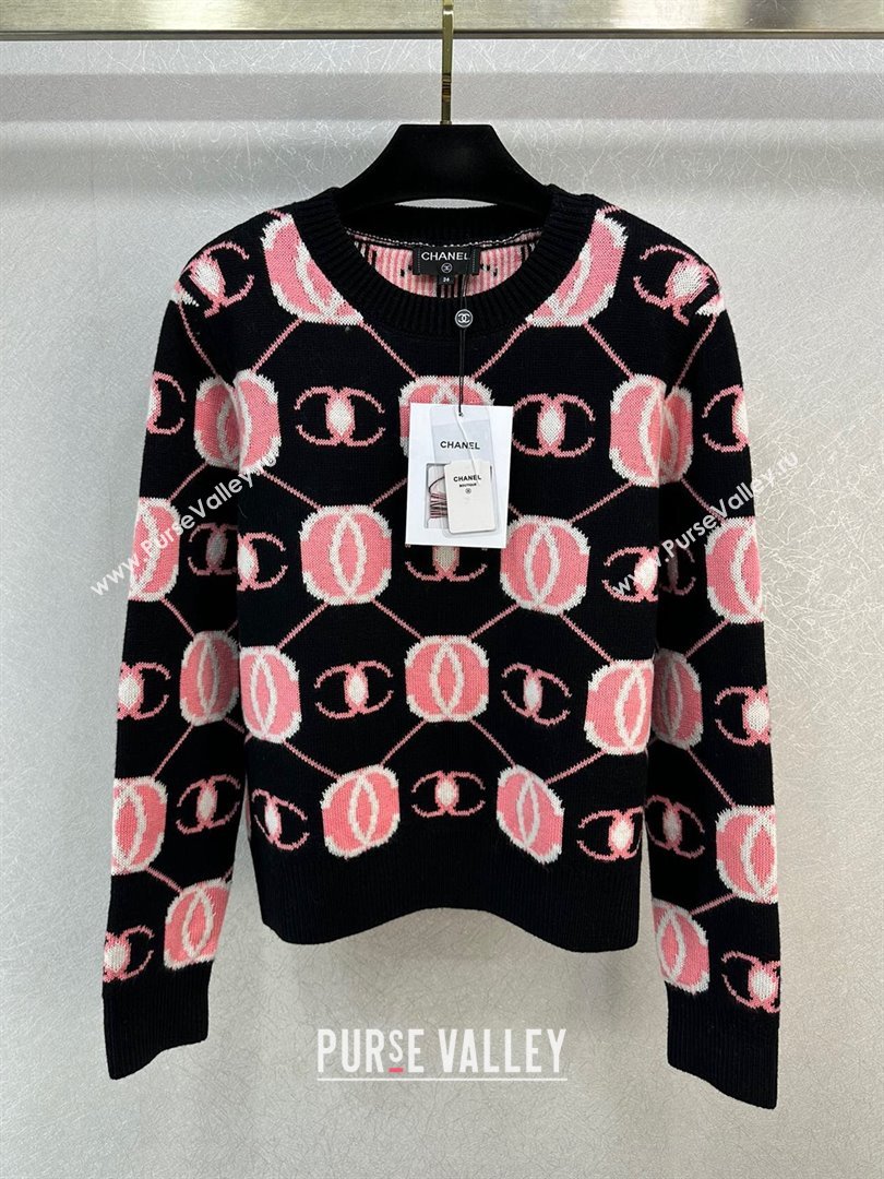 Chanel Wool Sweater CH111023 Black/Pink 2023 (Q-23111023)