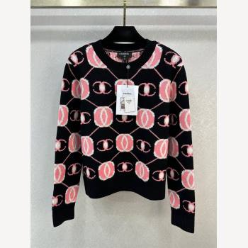 Chanel Wool Sweater CH111023 Black/Pink 2023 (Q-23111023)