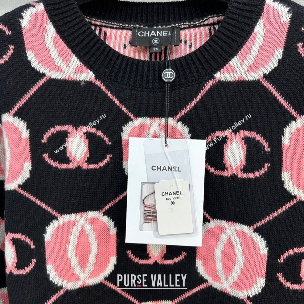 Chanel Wool Sweater CH111023 Black/Pink 2023 (Q-23111023)