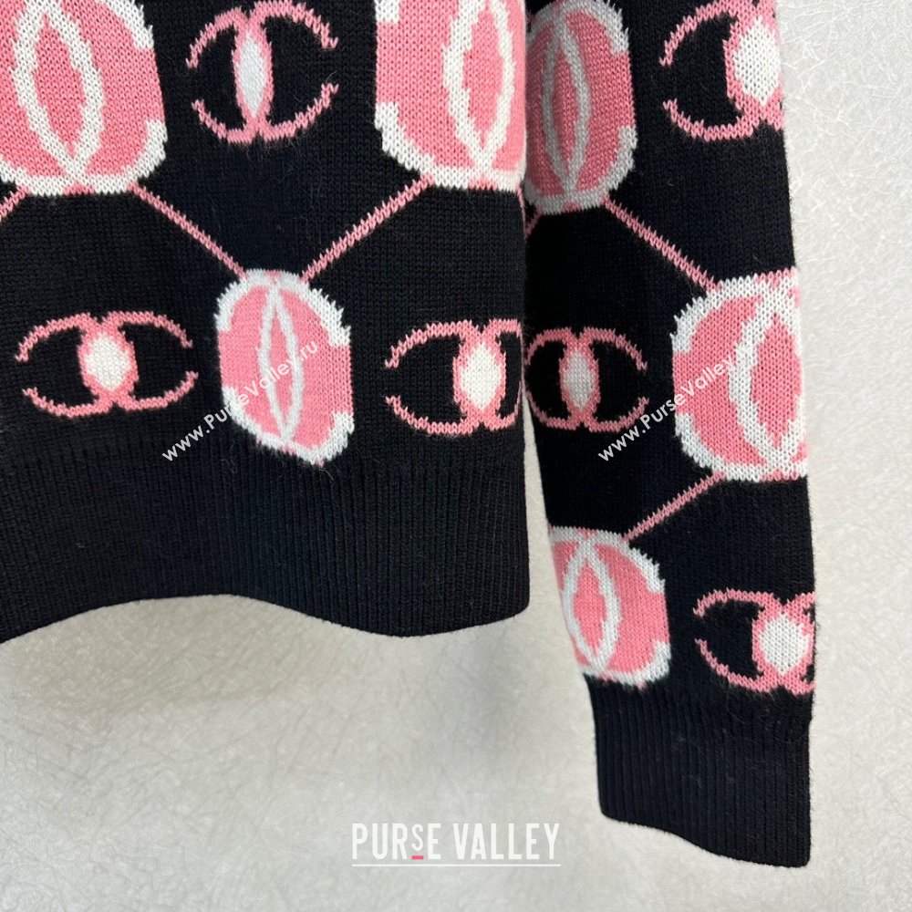 Chanel Wool Sweater CH111023 Black/Pink 2023 (Q-23111023)