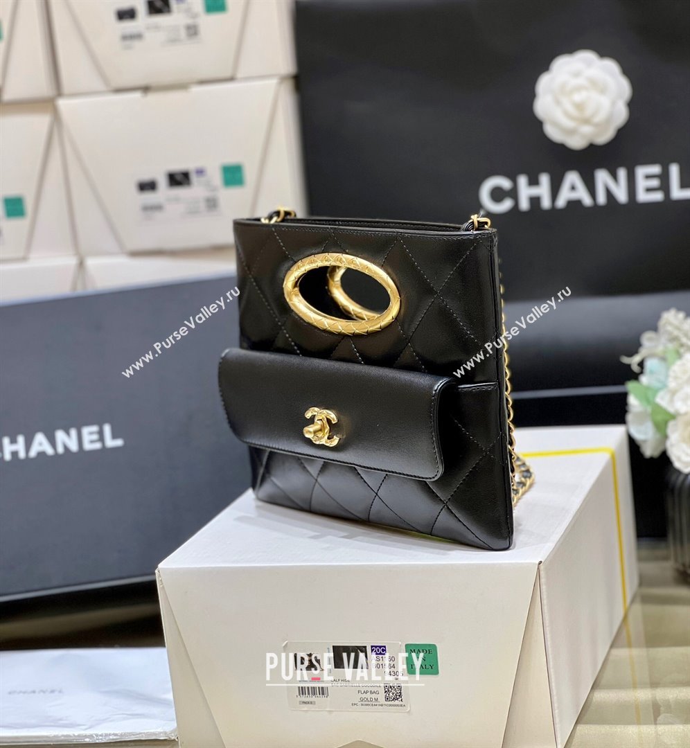 Chanel Lambskin Clutch with Chain Bag AS5038 Black 2024 Top Quality (SHUNY-24102501)