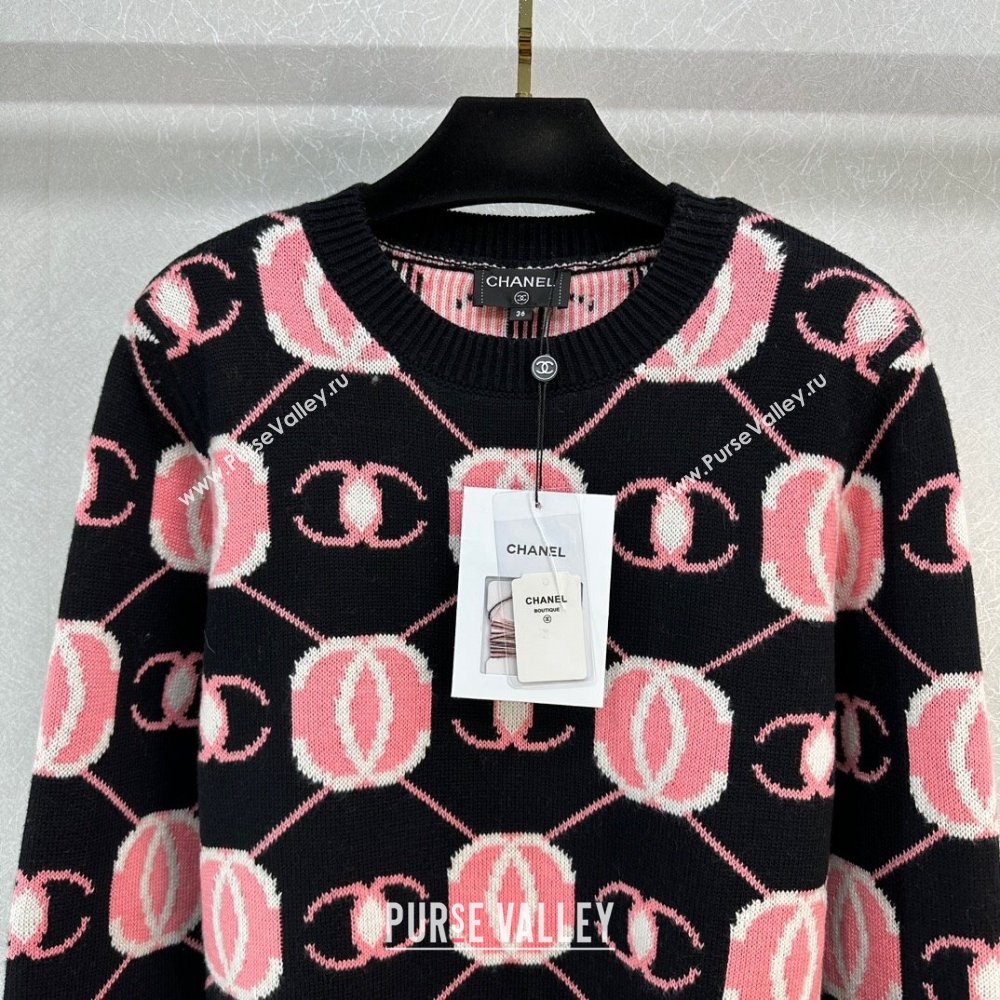 Chanel Wool Sweater CH111023 Black/Pink 2023 (Q-23111023)