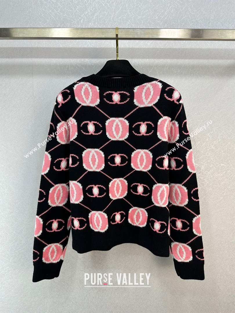 Chanel Wool Sweater CH111023 Black/Pink 2023 (Q-23111023)