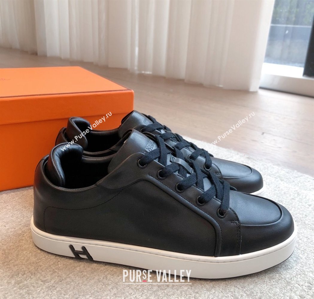 Hermes Kid Sneakers in Calfskin Leather Black 2025 022602 (XC-250226027)