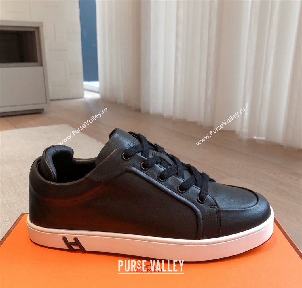 Hermes Kid Sneakers in Calfskin Leather Black 2025 022602 (XC-250226027)