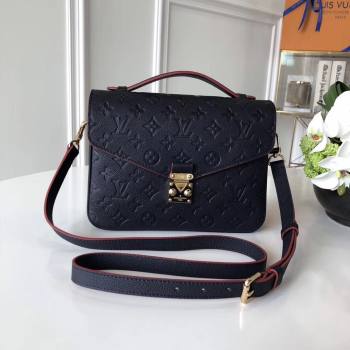 Louis Vuitton Pochette Metis Monogram Embossed Leather Bag M41485 Black/Red 2024 (KI-241105101)