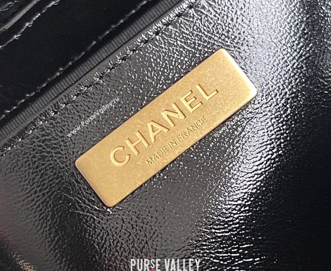 Chanel Mini Bag with Top Handle Bag in Shiny Lambskin Gold-Tone Metal AS4958 Black 2024 Top Quality (MHE-24071609)