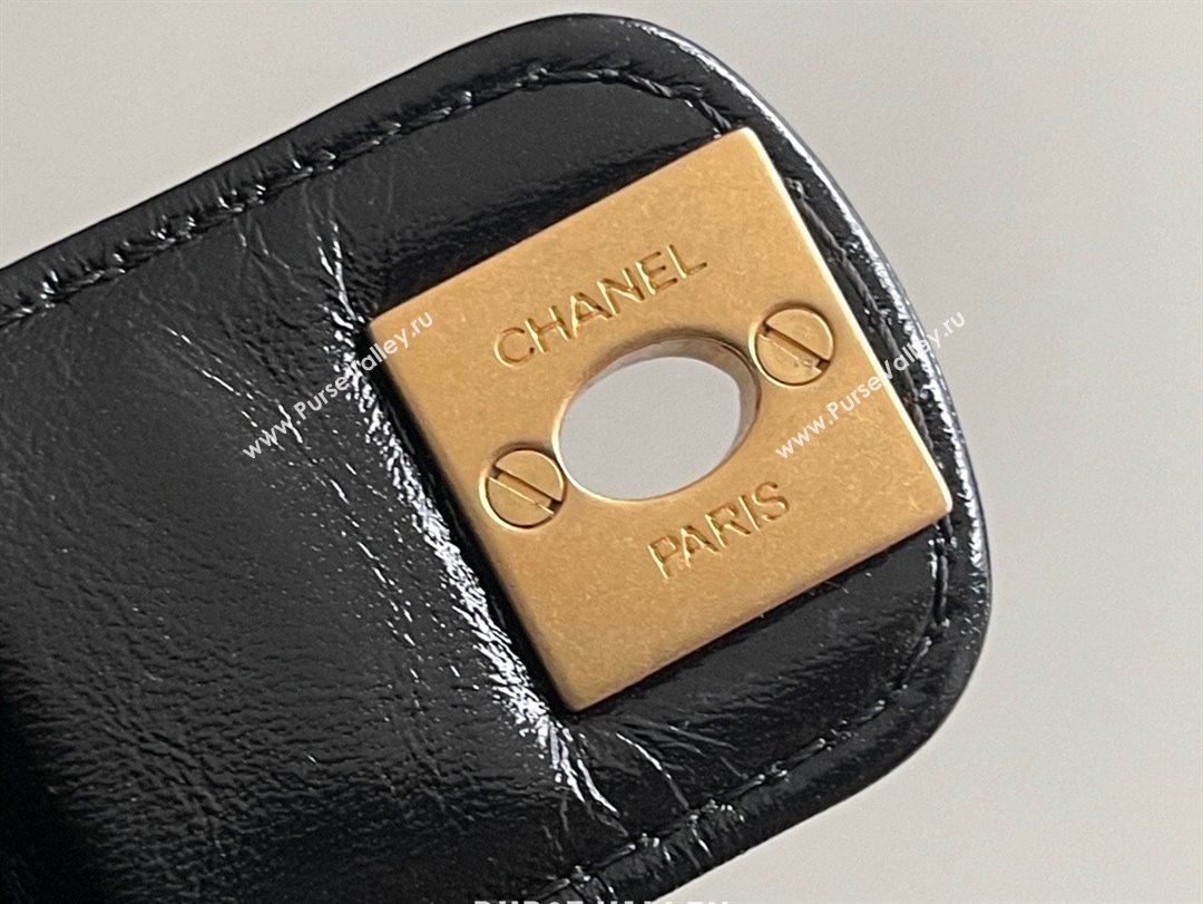 Chanel Mini Bag with Top Handle Bag in Shiny Lambskin Gold-Tone Metal AS4958 Black 2024 Top Quality (MHE-24071609)