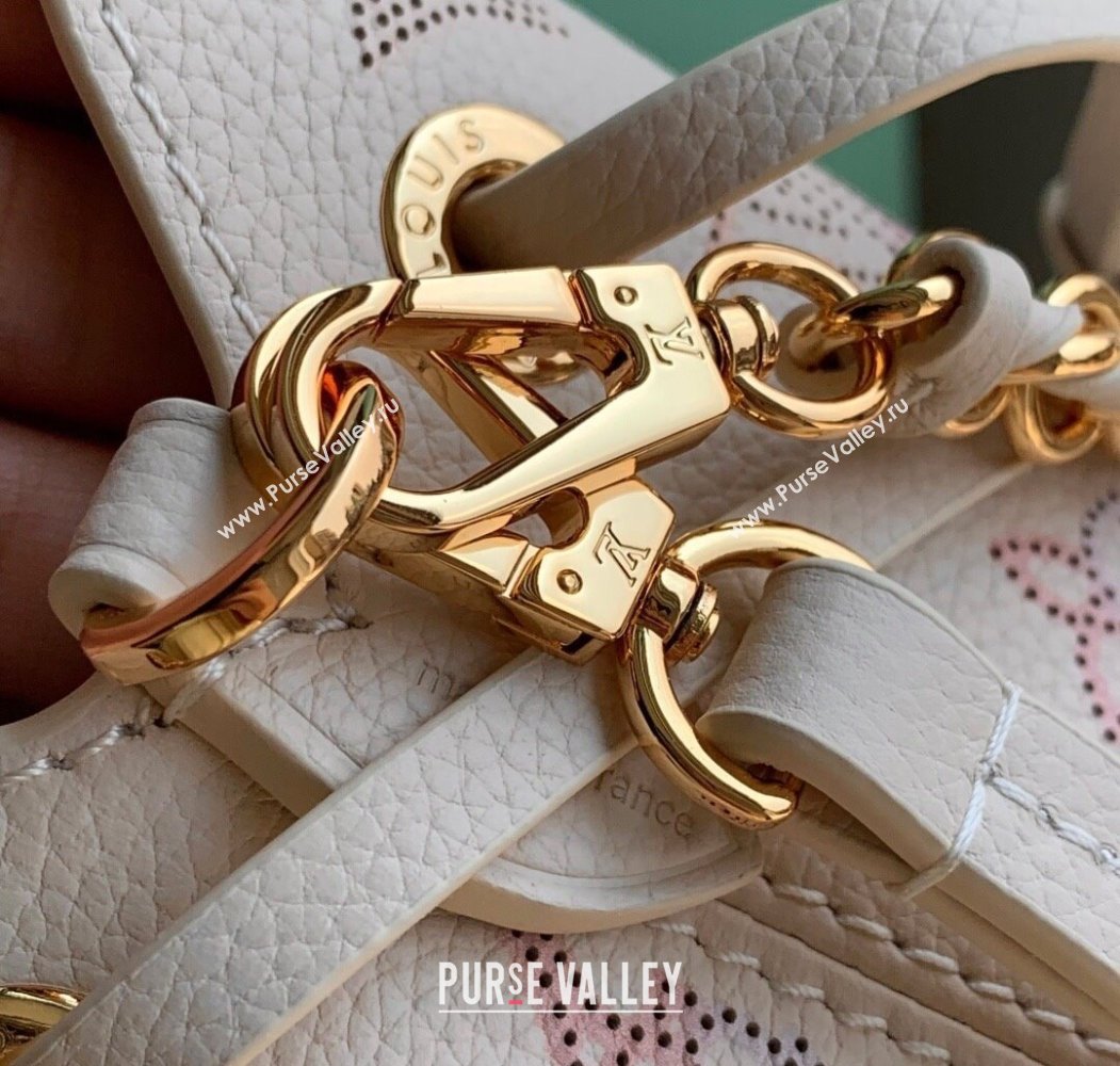 Louis Vuitton Bella Bucket Bag in Mahina Perforated Leather M15114 Dream Cream 2025 (KI-250809060)