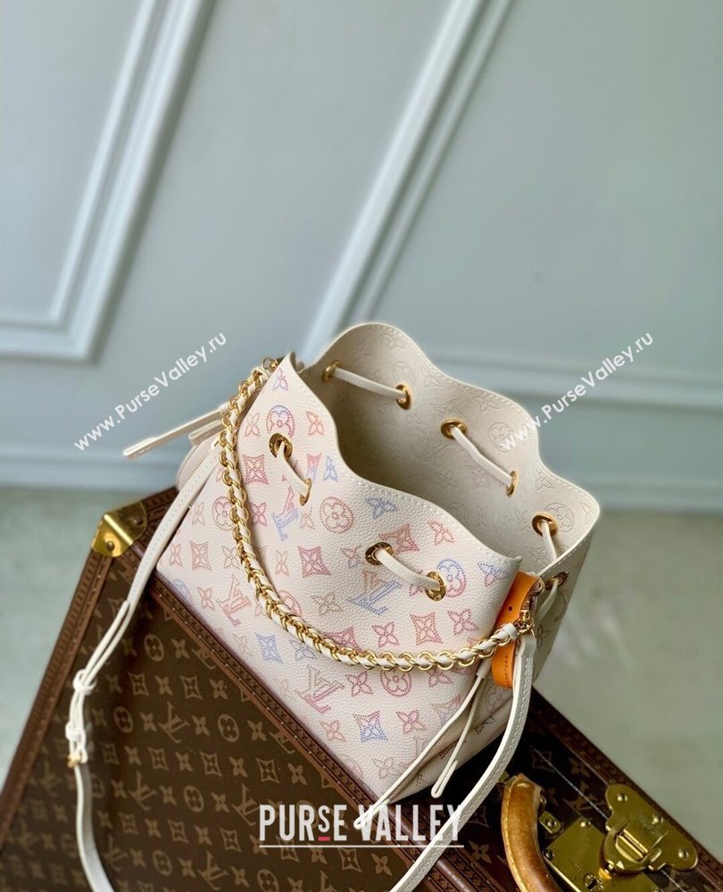 Louis Vuitton Bella Bucket Bag in Mahina Perforated Leather M15114 Dream Cream 2025 (KI-250809060)