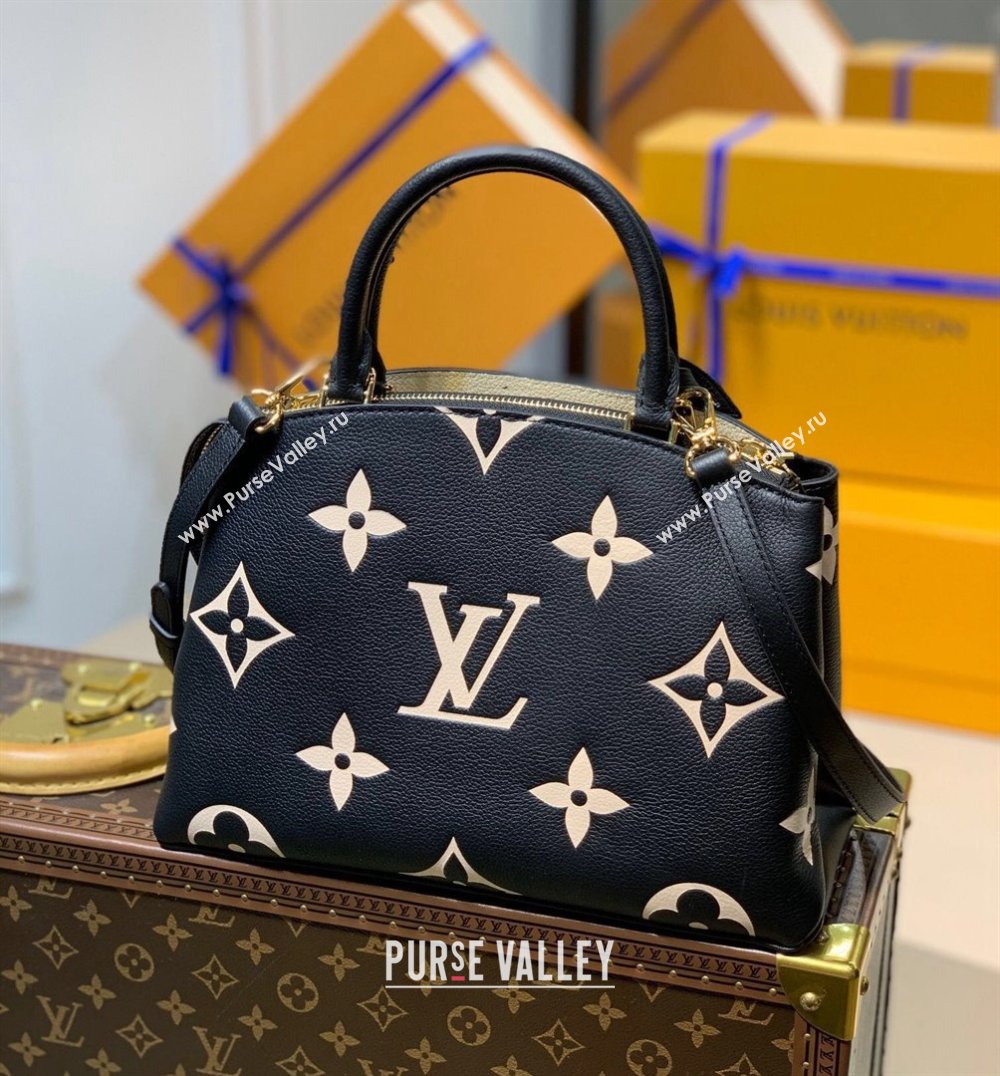 Louis Vuitton Petit Palais Tote Bag in Monogram Leather M58913 Black/Beige 2021 (KI-21101333)