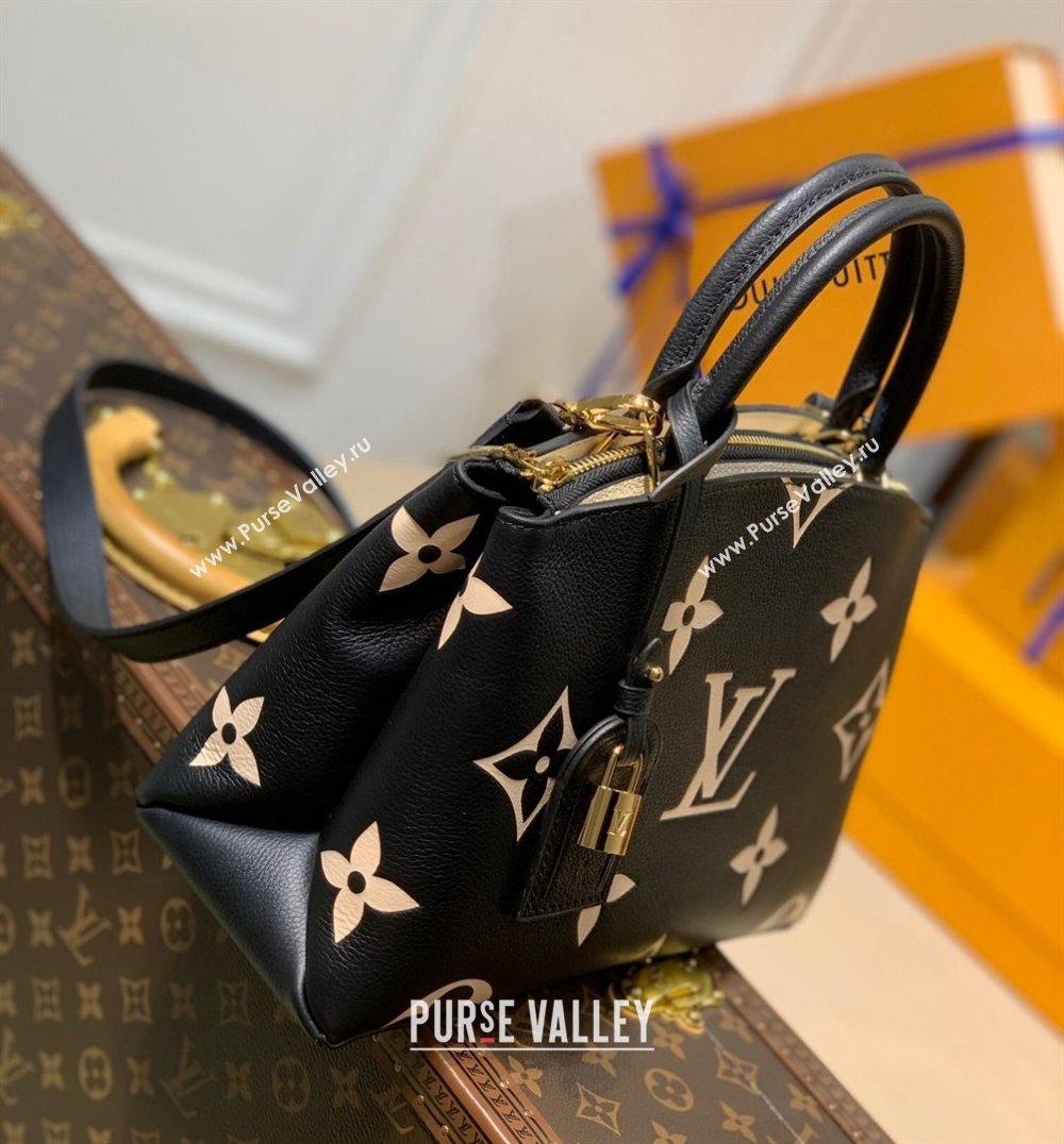 Louis Vuitton Petit Palais Tote Bag in Monogram Leather M58913 Black/Beige 2021 (KI-21101333)