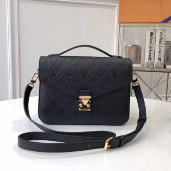 Louis Vuitton Pochette M茅tis Monogram Embossed Calf Leather Bag M41485 Black 2024 (KI-241105099)