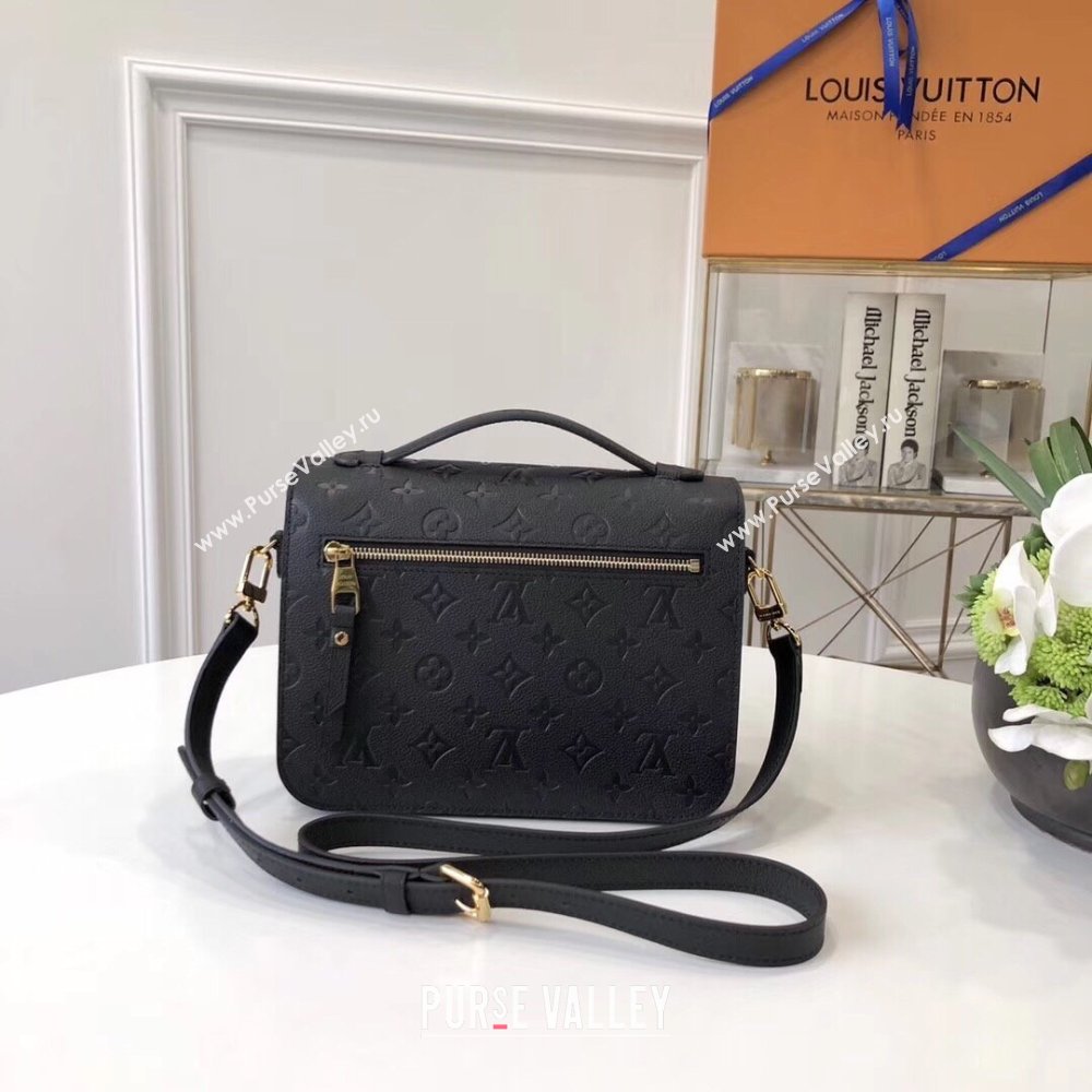 Louis Vuitton Pochette M茅tis Monogram Embossed Calf Leather Bag M41485 Black 2024 (KI-241105099)